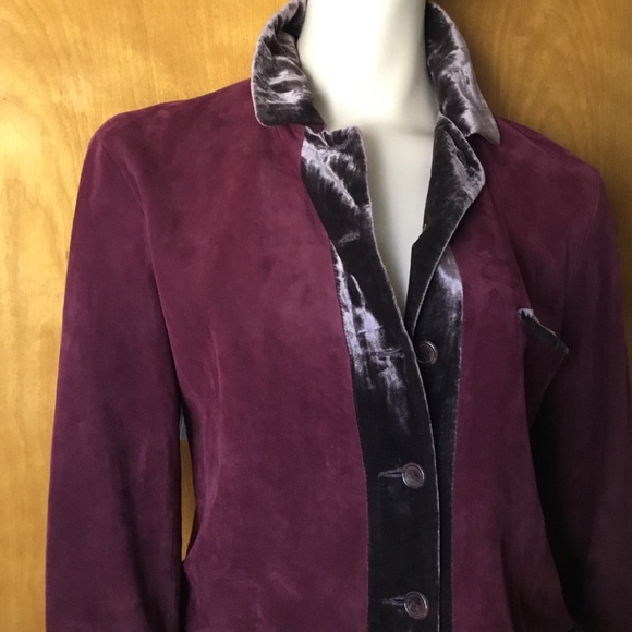 Vintage Maxfield Parrish Cranberry Suede jacket - Picture 2 of 6